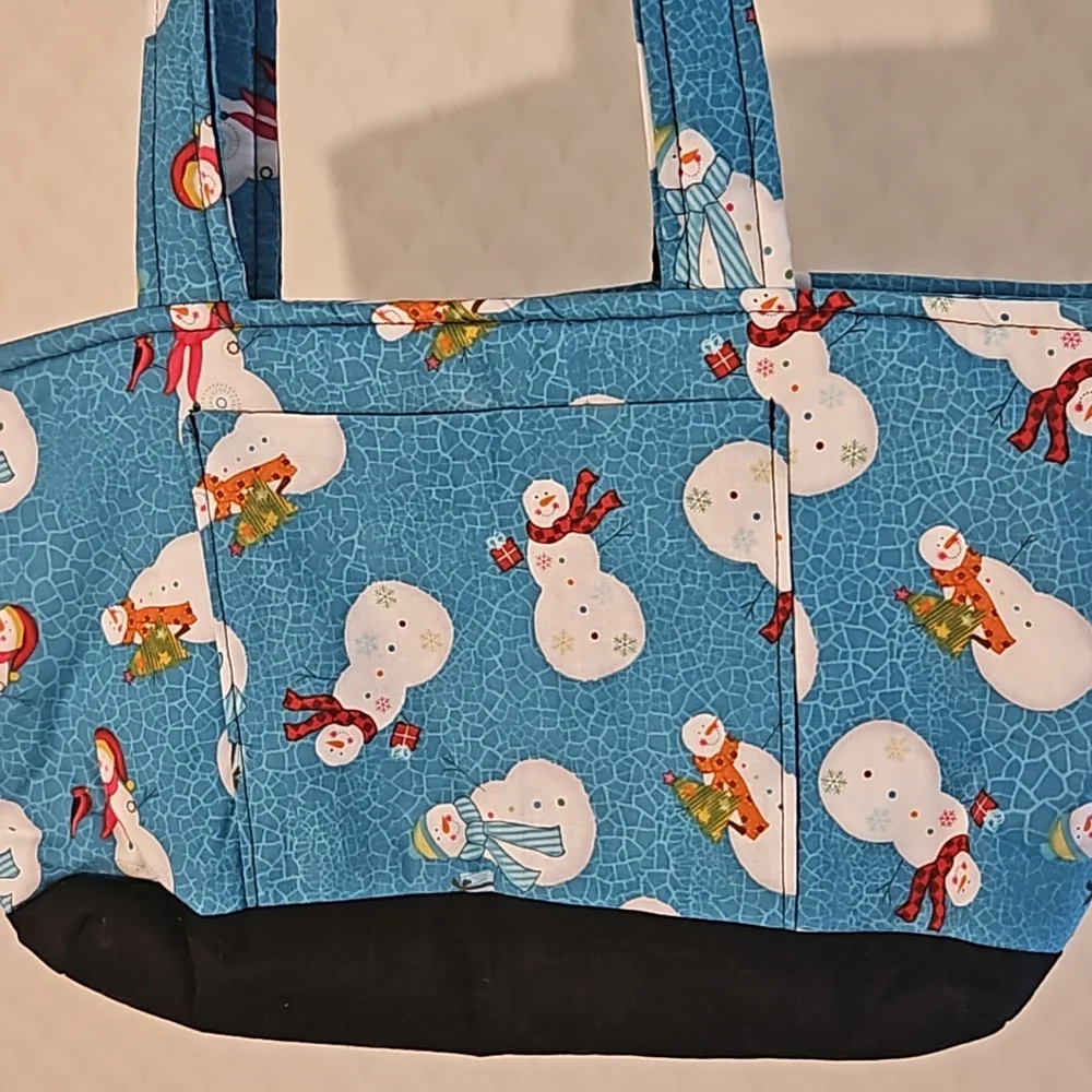 Handmade Winter Snowman purse pouch baby bag