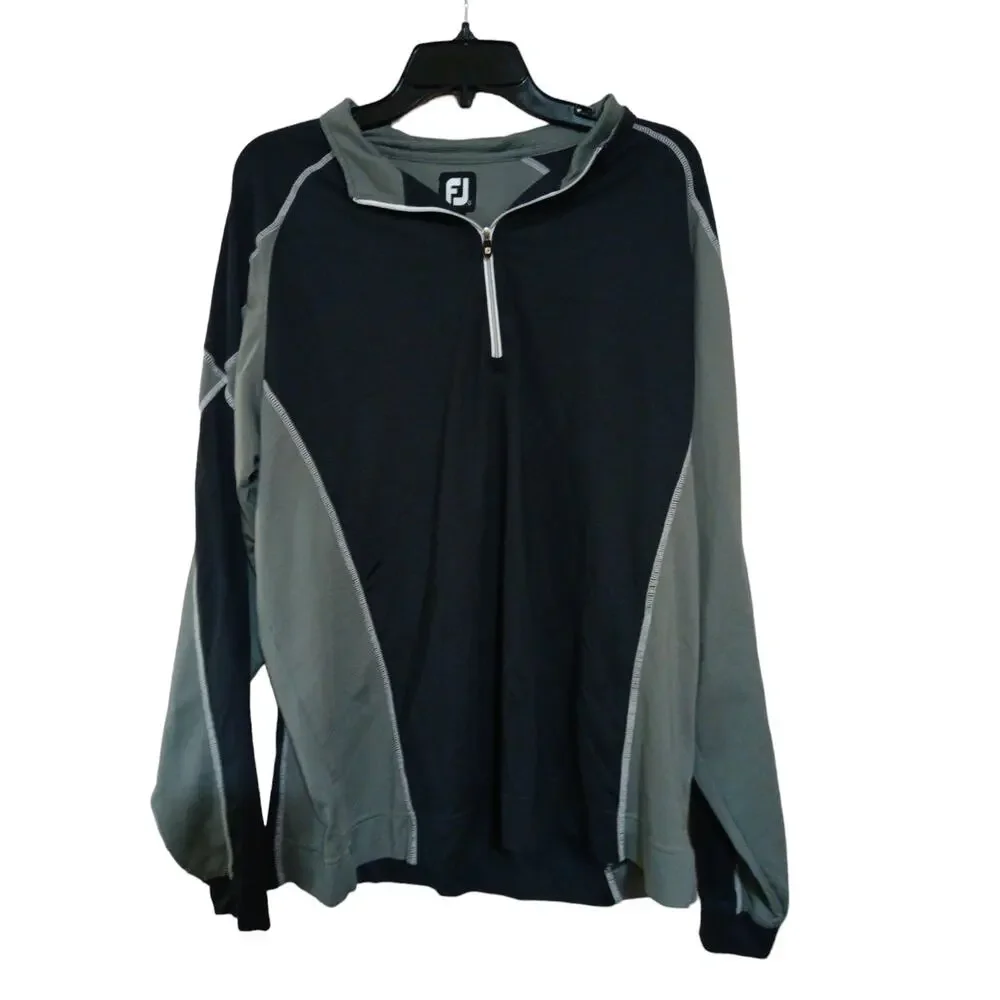 Footjoy Mixed Texture 1/2 zip pullover silver and gray Size L