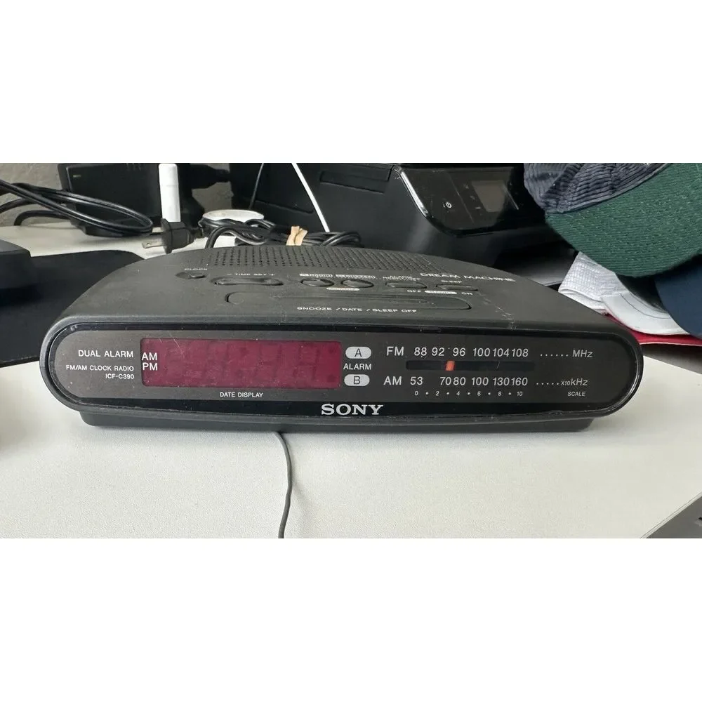 Sony Dream Machine Dual Alarm AM/FM Alarm Clock‎ Radio ICF-C390 Black