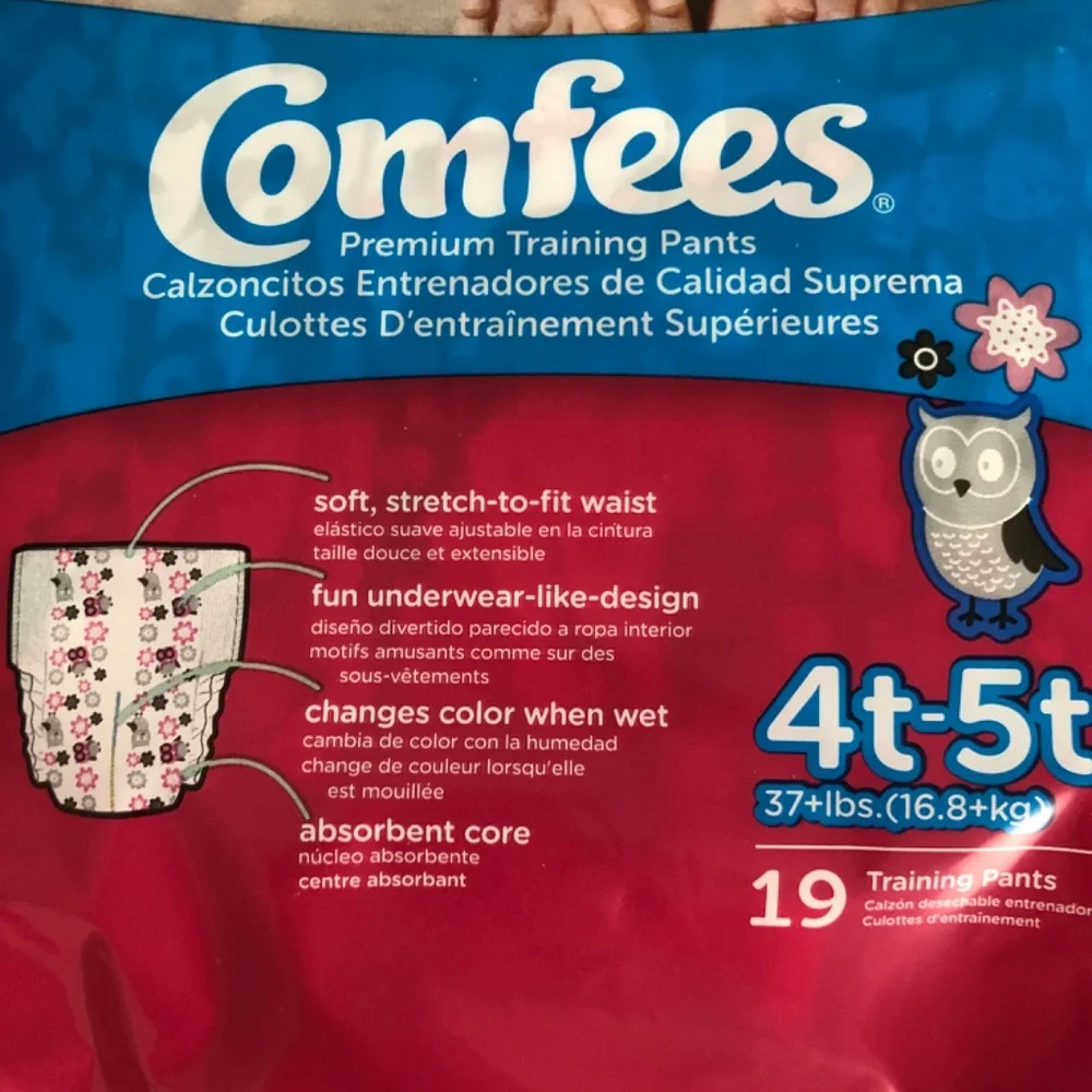 4T-5T Comfees Girls Pull ups Training Pants 2 packs of 19