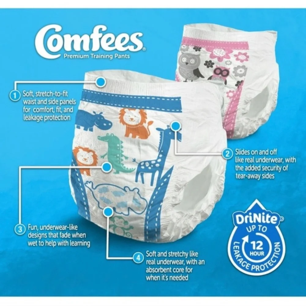4T-5T Comfees Girls Pull ups Training Pants 2 packs of 19