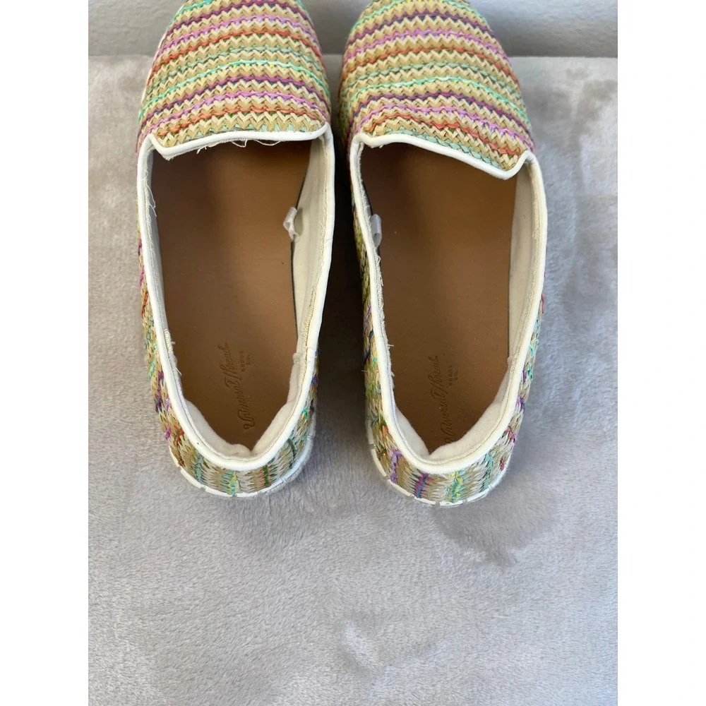 Universal Thread Womens Multi Color Woven Espadrille Slip On Flats Size 8
