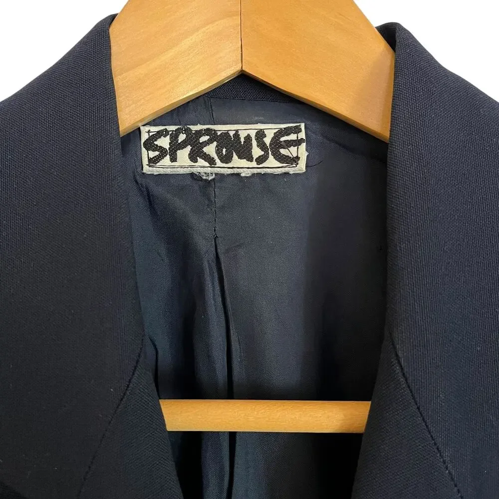 RARE Stephen Sprouse Archival Navy Blue Double-Breasted Vintage Blazer Jacket
