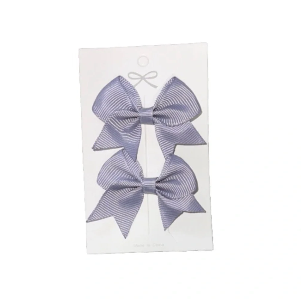 Grosgrain Hair Bow Clips Light Purple /Set of 2 Universal Hair Accessories NEW