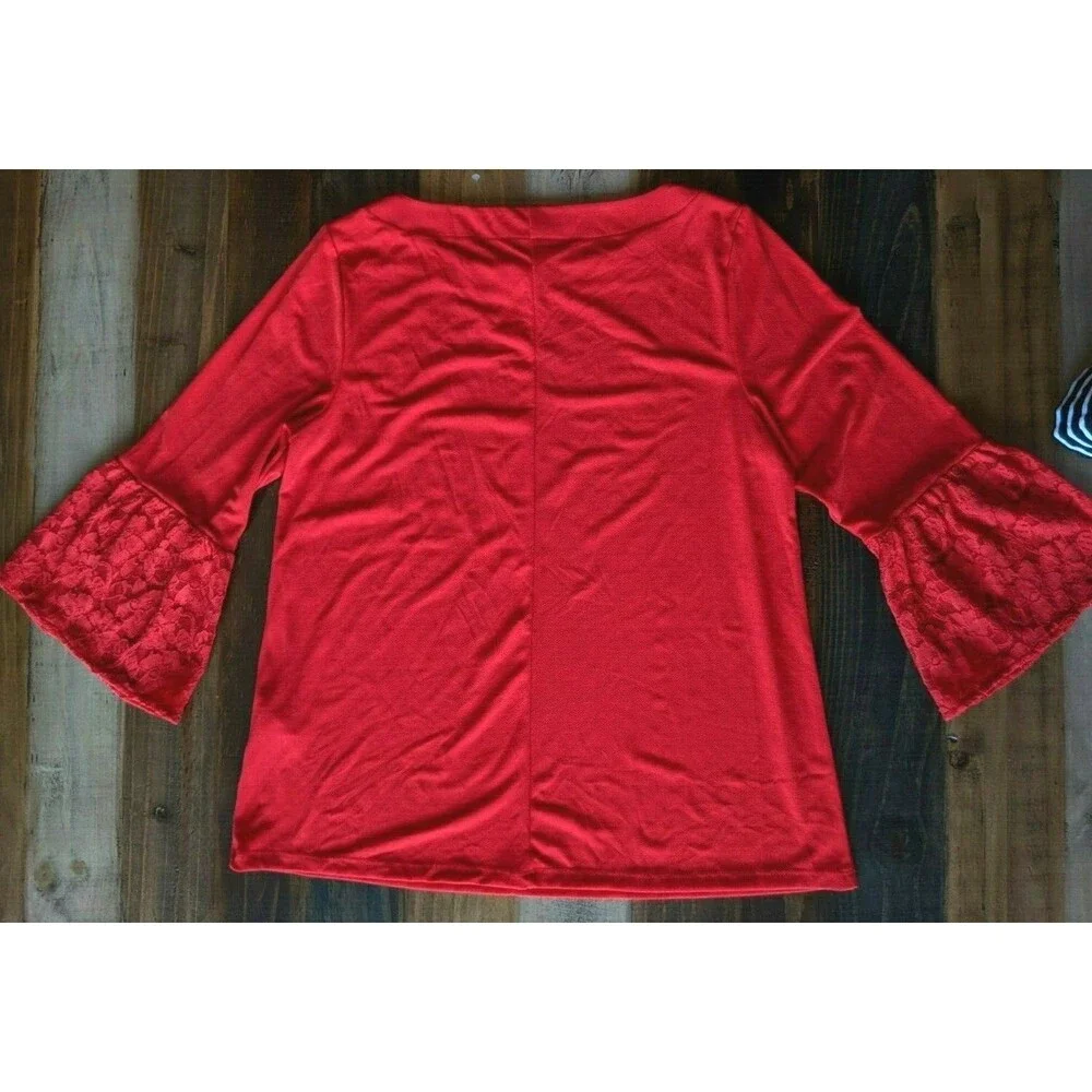 Banana Republic NWT Women's Red Loose Blouse Long Sleeve Flare Shirt Sz S