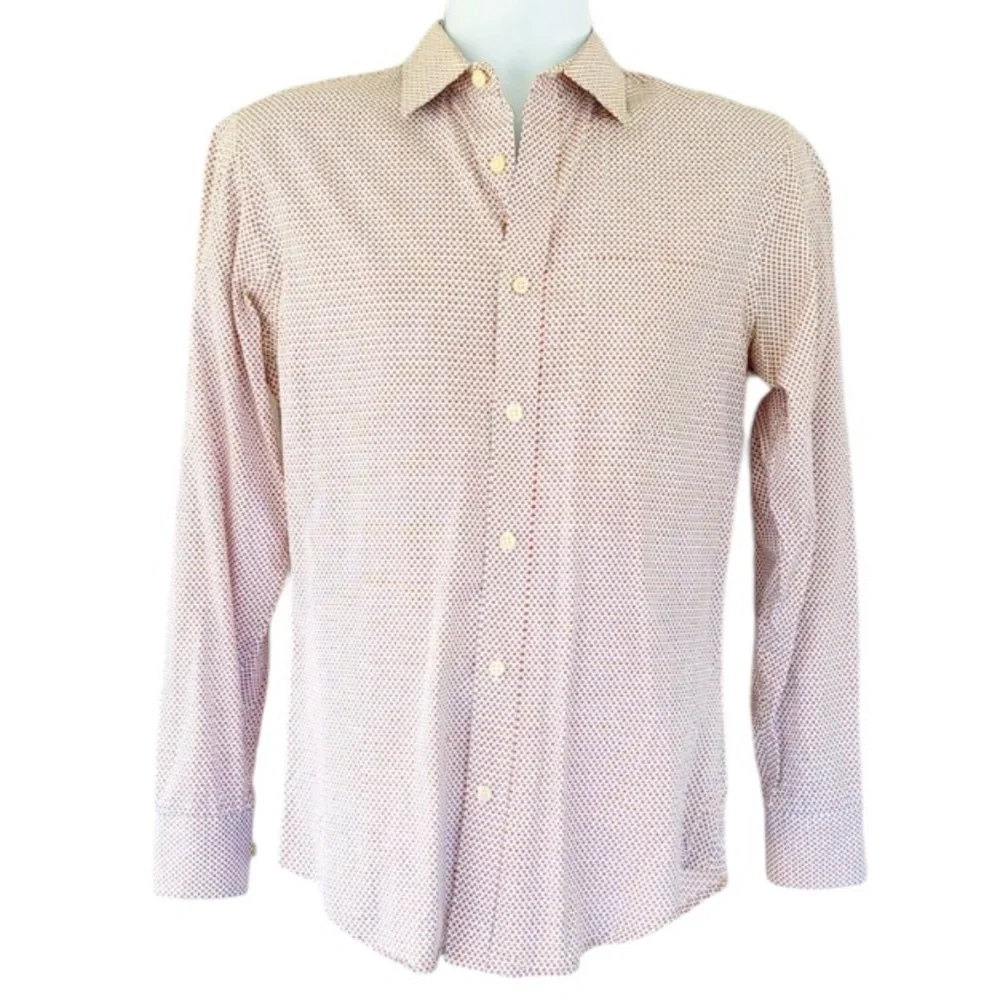 Banana Republic blue orange non-iron tailored slim fit dress shirt 14-14.5