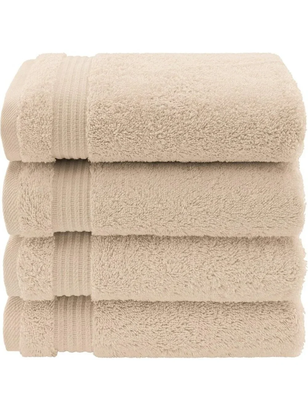 Soft 100% Cotton Hand Towels Set of 4 - Turkish Bathroom Face Towels, Beige