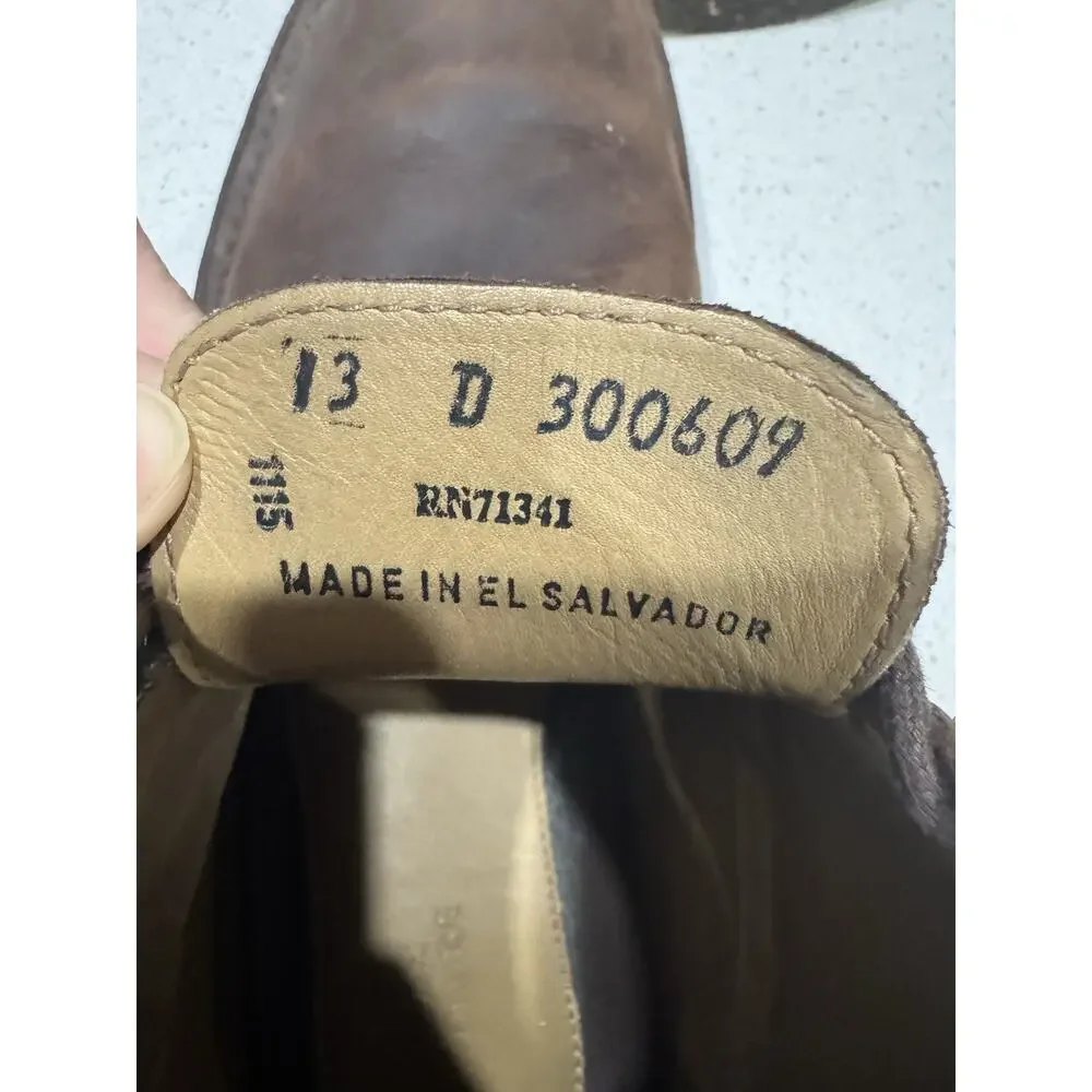 Rare‎ L.L. Bean Signature Dark Brown Nubuck Lace Up Ankle Boots Crepe Sole 13 D