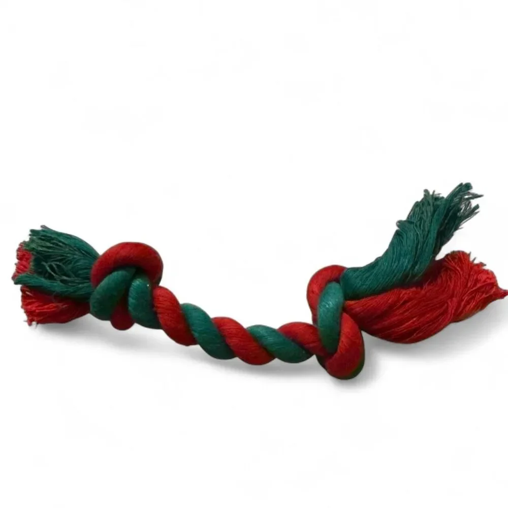 red and green rope DOG TOY