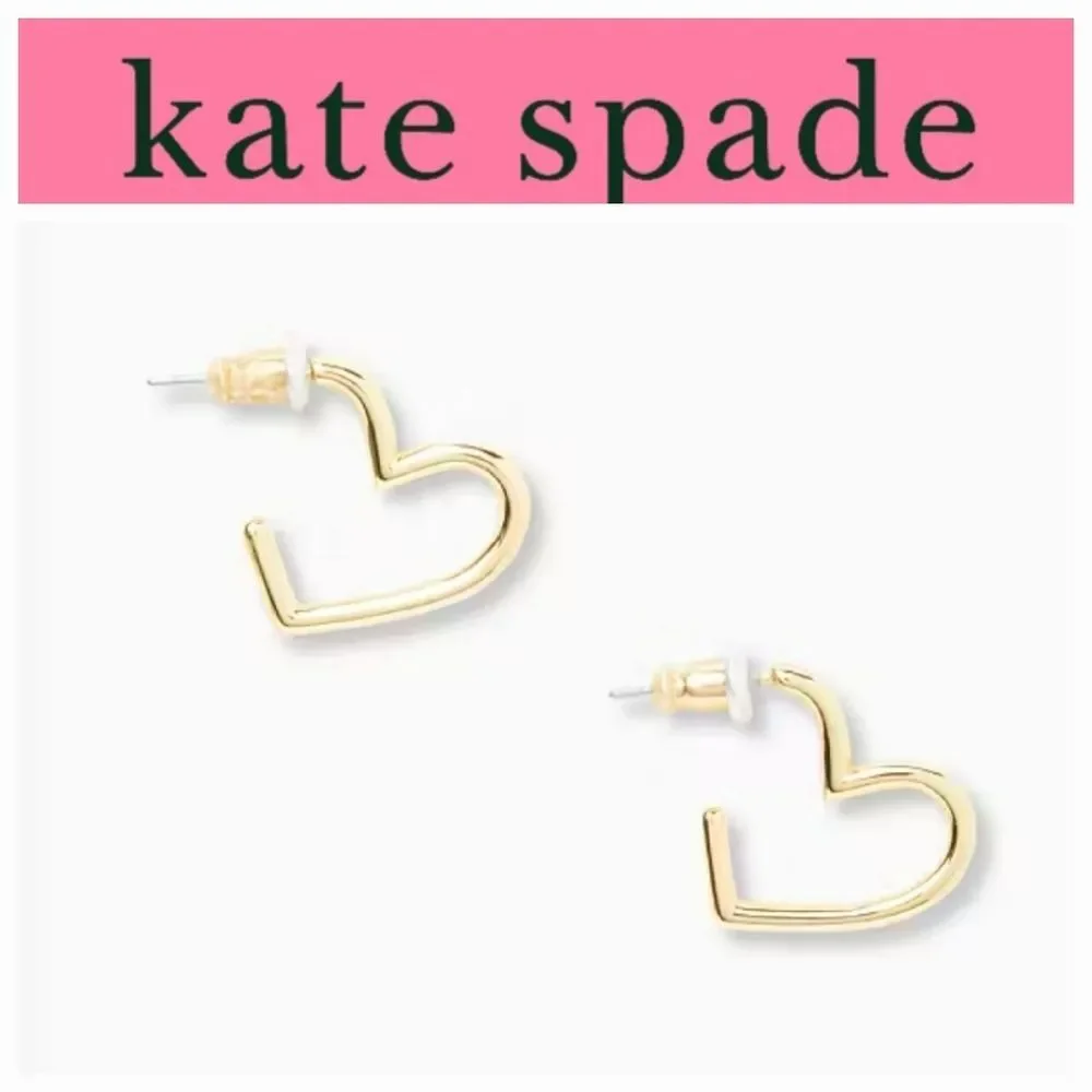 Kate Spade‎ Heart-Shaped Huggie Earrings- Gold