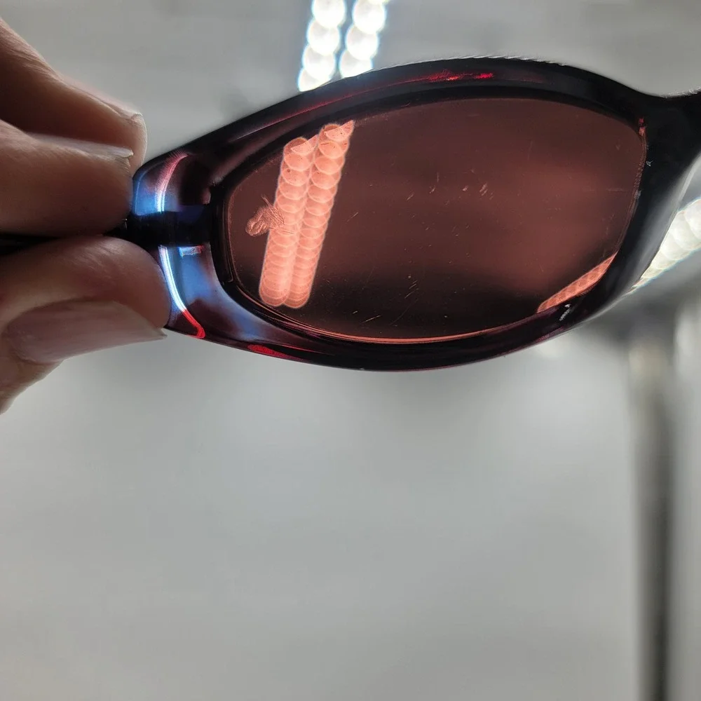 Maui Jim MJ-123-11 Sunglasses Purple Black Oval Wrap Vintage Sport with Case