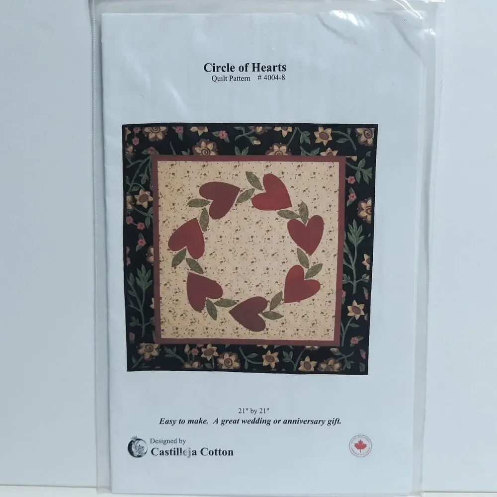New Circle of Hearts Quilting Applique Pattern Quilt Wedding Anniversary Gift