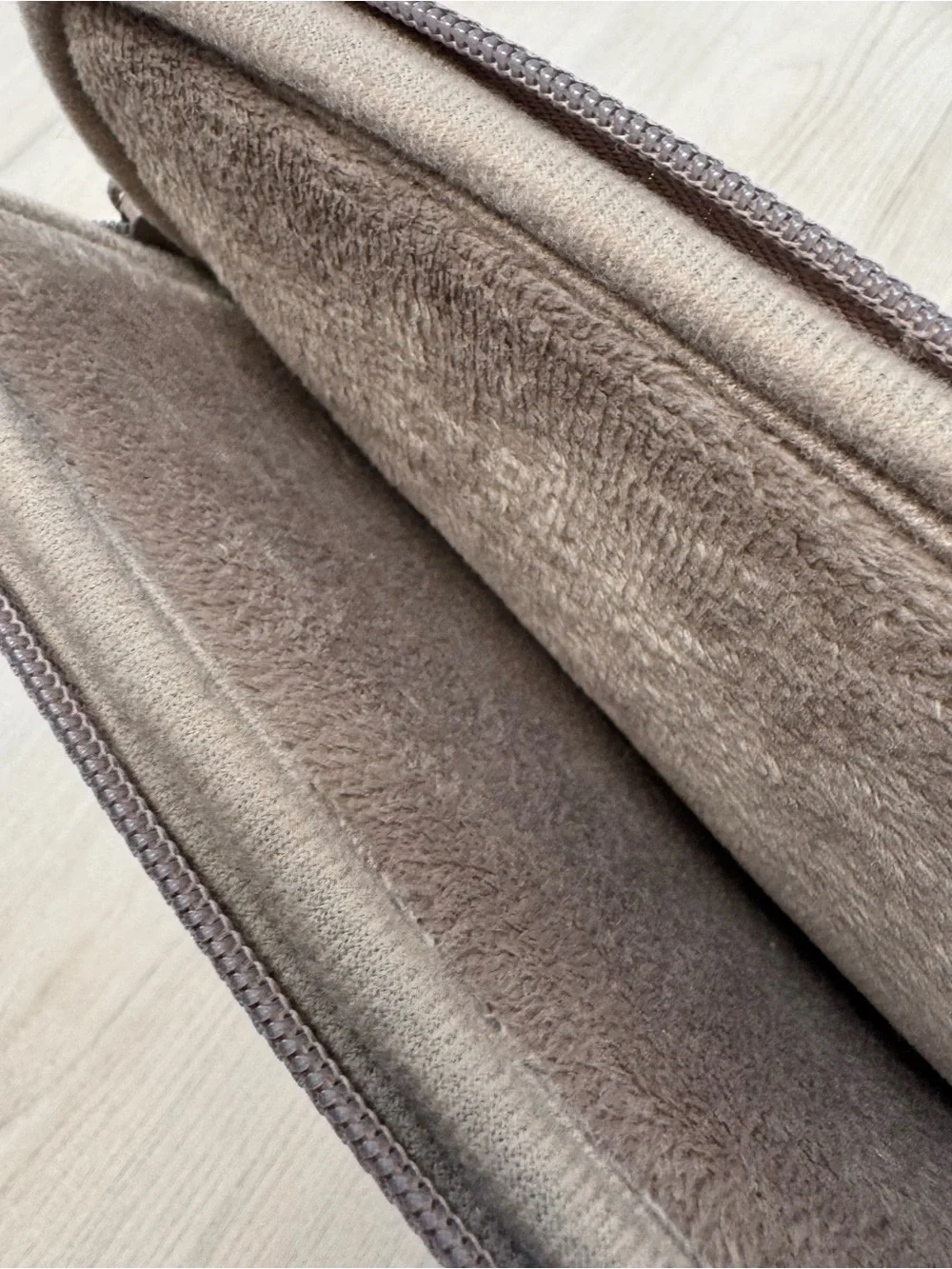 Marc by Marc Jacobs Taupe Embossed Logo iPad case with plush inside 10.5” x 8”