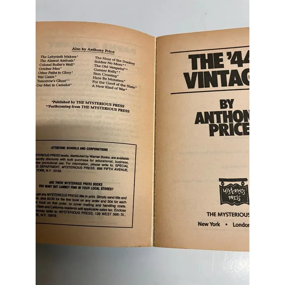 mysterious press anthony price