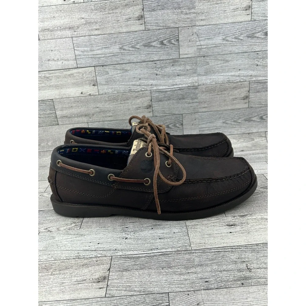 Timberland Earthkeepers Mens Size 11.5M Brown Leather Boat Shoes‎ Anti Fatigue