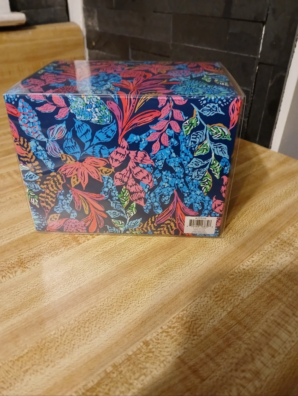 Lilly Pulitzer Gold Glass Mug with Pink Box Accents NIB