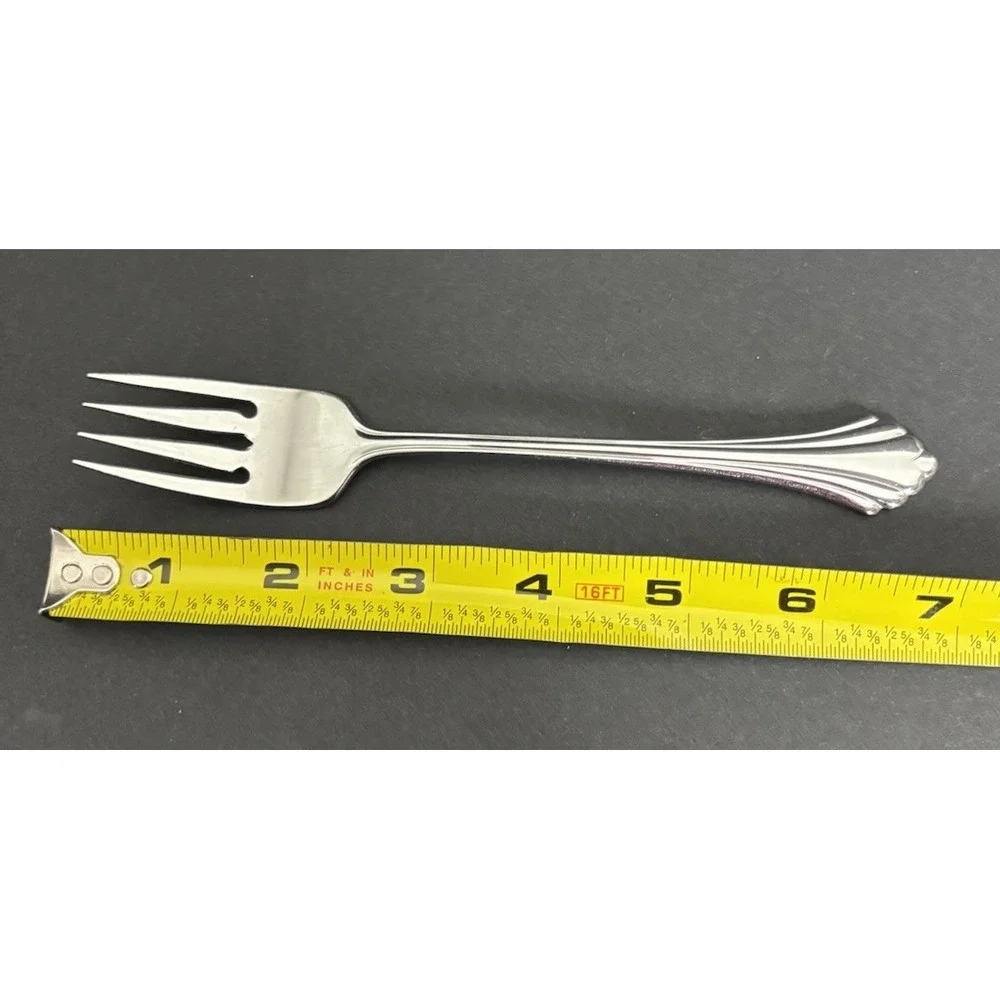 Oneida Bancroft 3 Oval Soup Spoons and 1 Salad Fork Stainless Steel Flatware