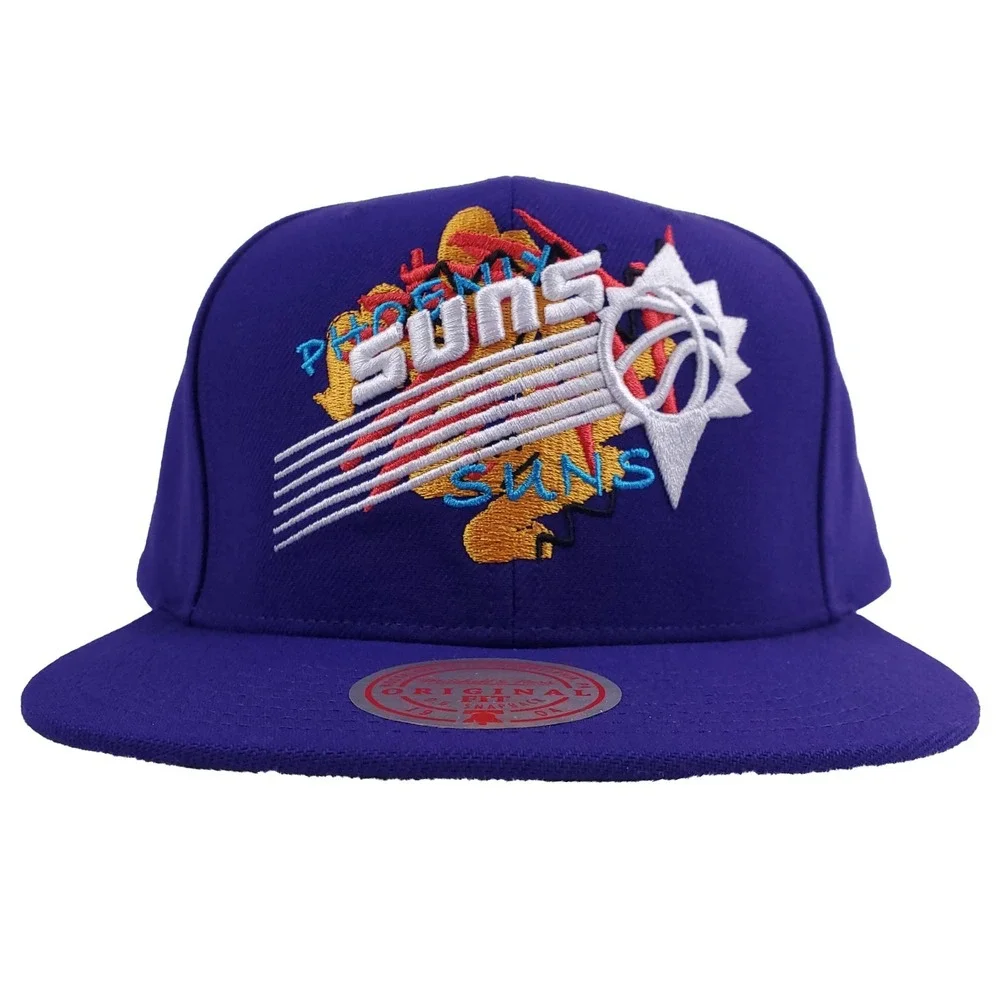 Phoenix Suns Mitchell & Ness NBA Snapback Hat‎ Cap 3D Logo Purple NWT