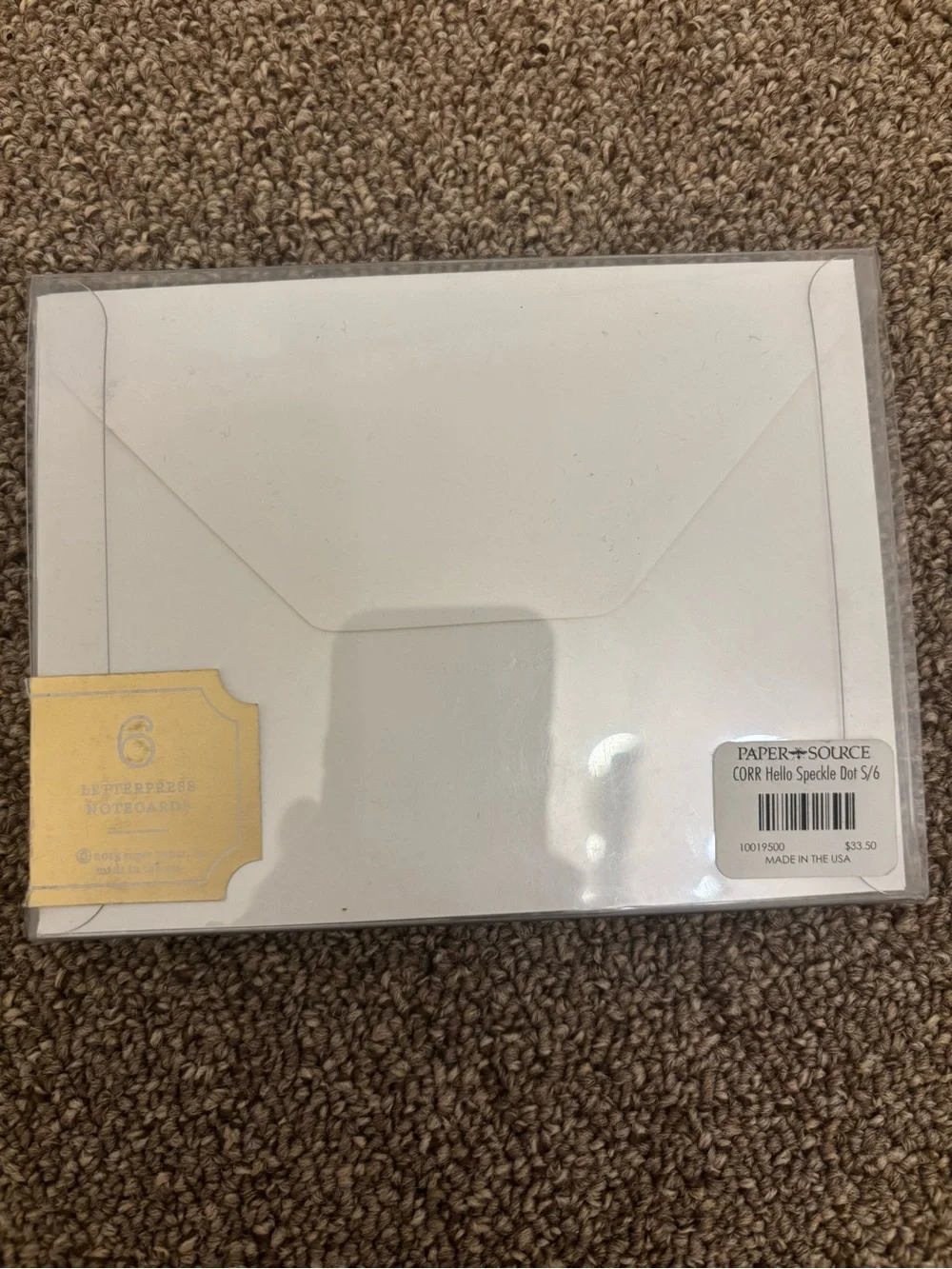 Hello Note Card Set with Gold Accent