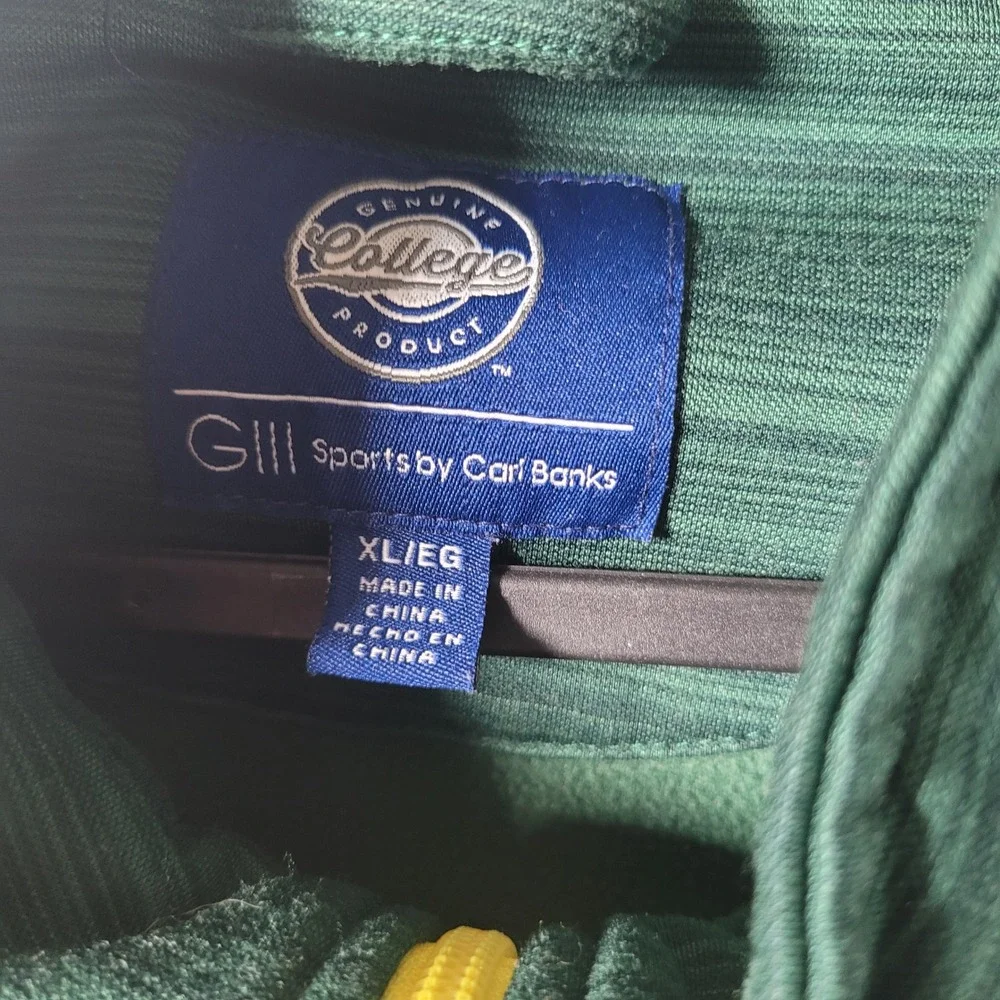 G-III Sports Oregon Ducks Mens XL Quarter Zip Pullover Green Space Dye Jacket