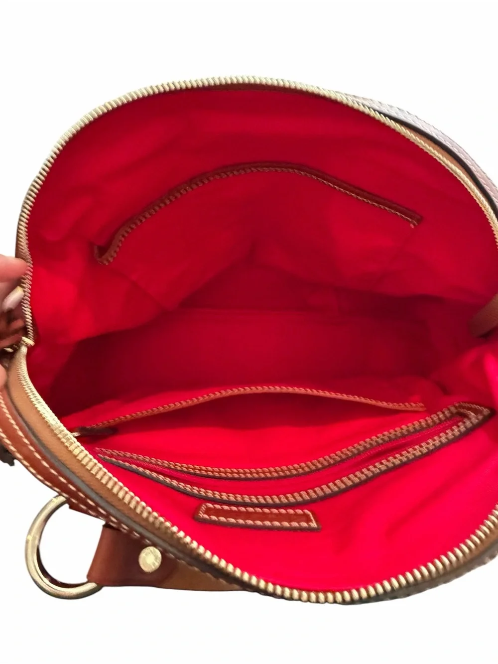 Dooney & Bourke Domed Satchel Black Pebble Leather Tassel Bag