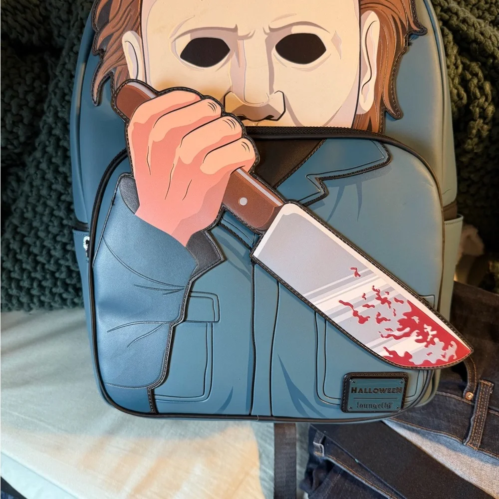 Loungefly Blue and Red Michael Myers Backpack