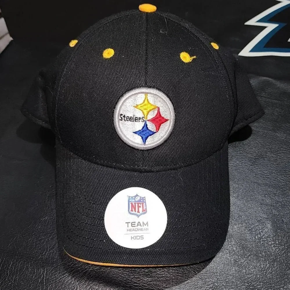 NWT NFL Team Apparel Kids Pittsburgh Steelers‎ Adjustable Snapback Hat Cap New