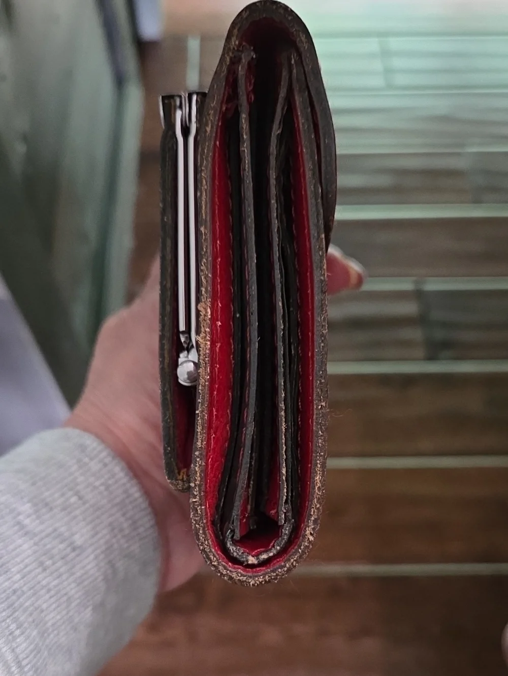 Patricia Nash Red Floral Embossed Leather Wallet