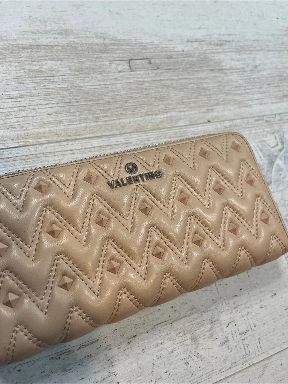 Mario Valentino Leonardo Cream Studded Wallet