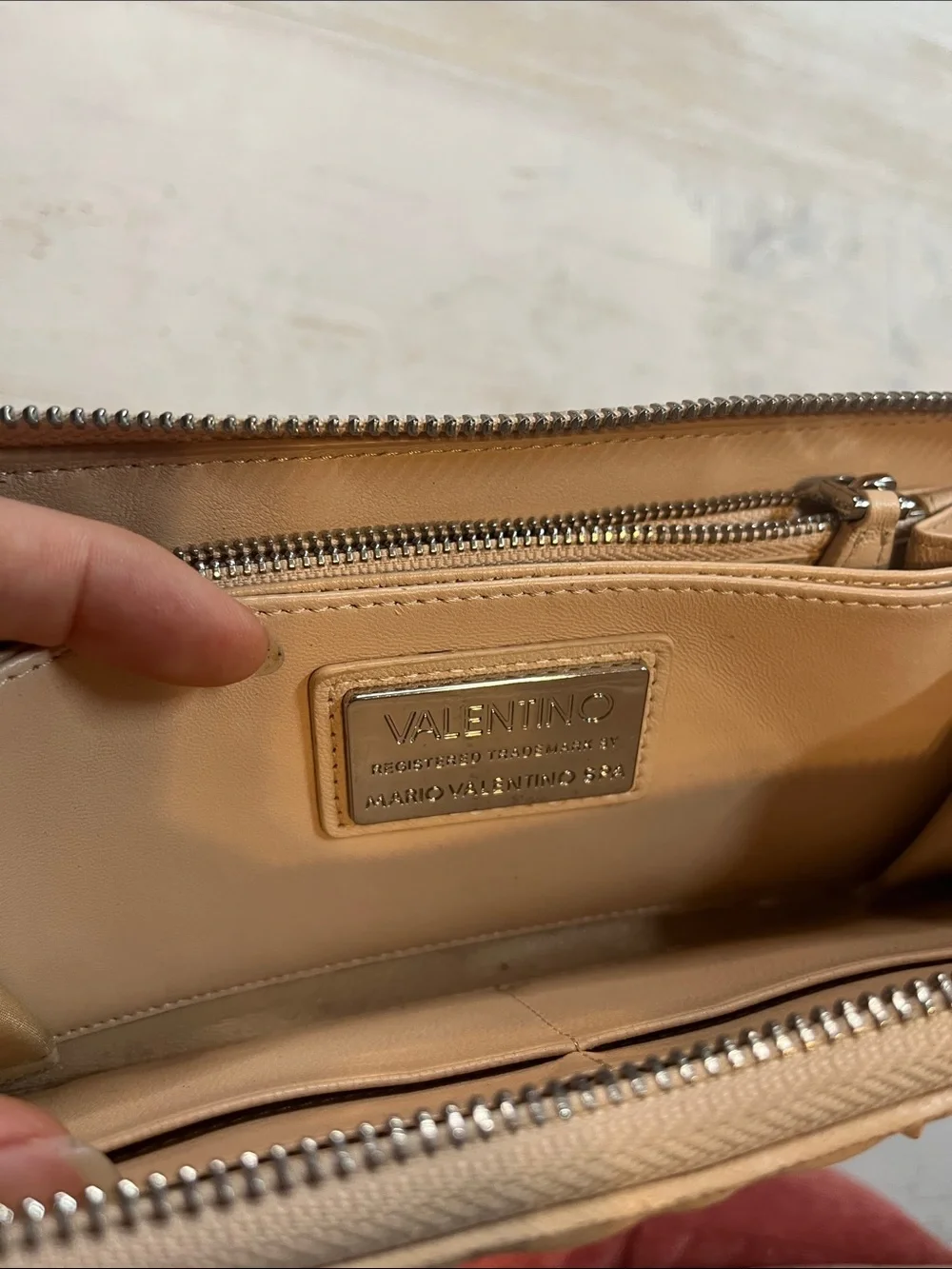 Mario Valentino Leonardo Cream Studded Wallet