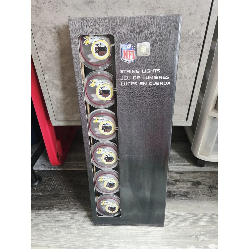 Washington Redskins New Old Stock String LED‎ Lights Man Cave Party 9 Foot Long