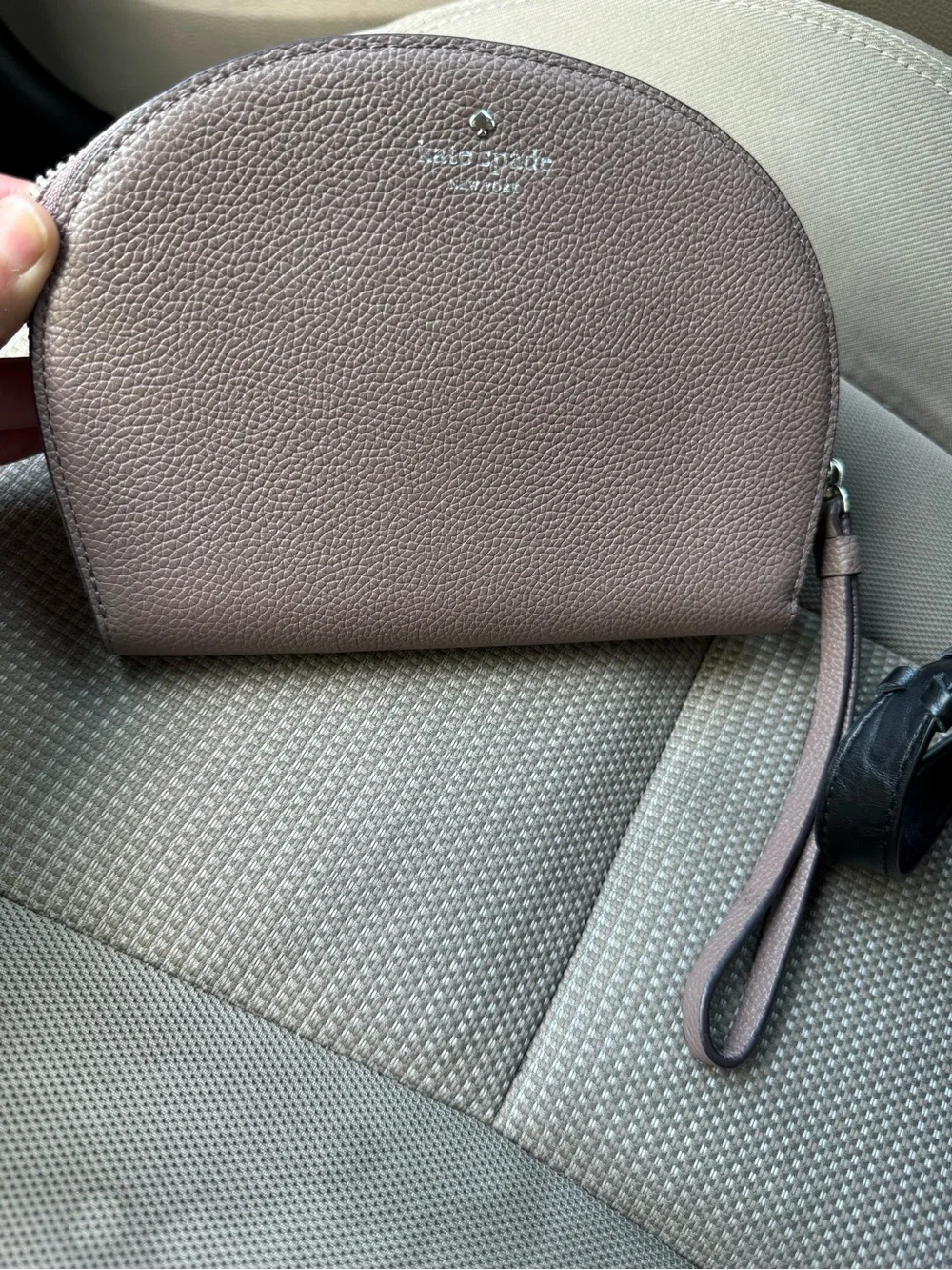 kate spade pebble leather wristlet in mauve taupe