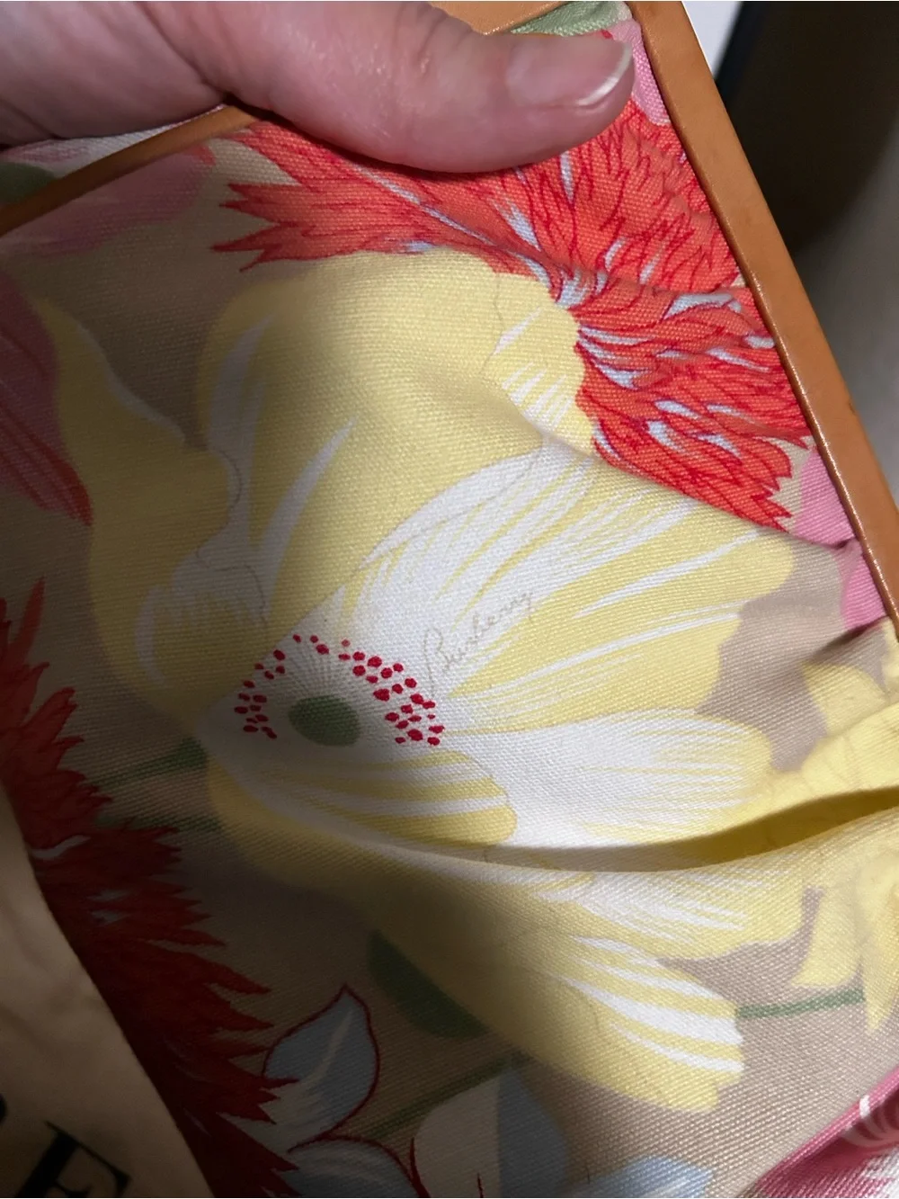 Burberry Floral Frame Clutch, Pink, Coral, Yellow, NWT Vintage Original Dust Bag