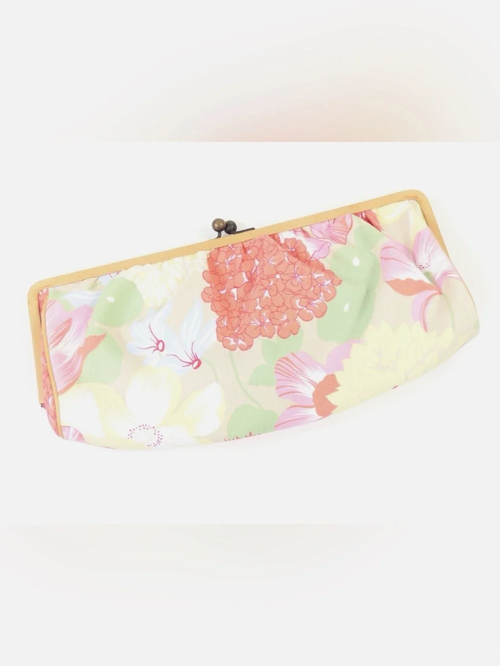 Burberry Floral Frame Clutch, Pink, Coral, Yellow, NWT Vintage Original Dust Bag