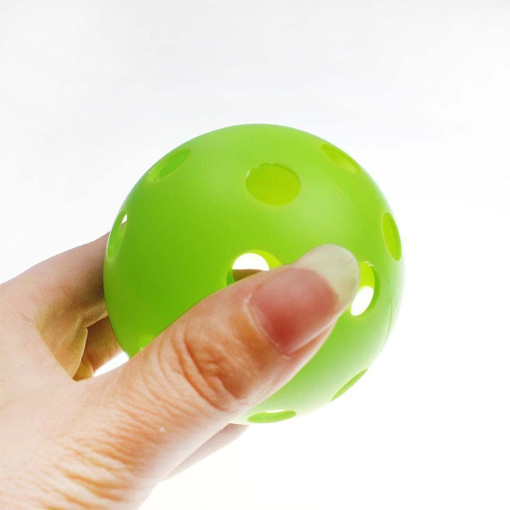 076D17 Perforated Balls, 30 pcs, Green, Practice, Baseball, Softball, Golf, Batting