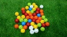 076D17 Perforated Balls, 30 pcs, Green, Practice, Baseball, Softball, Golf, Batting