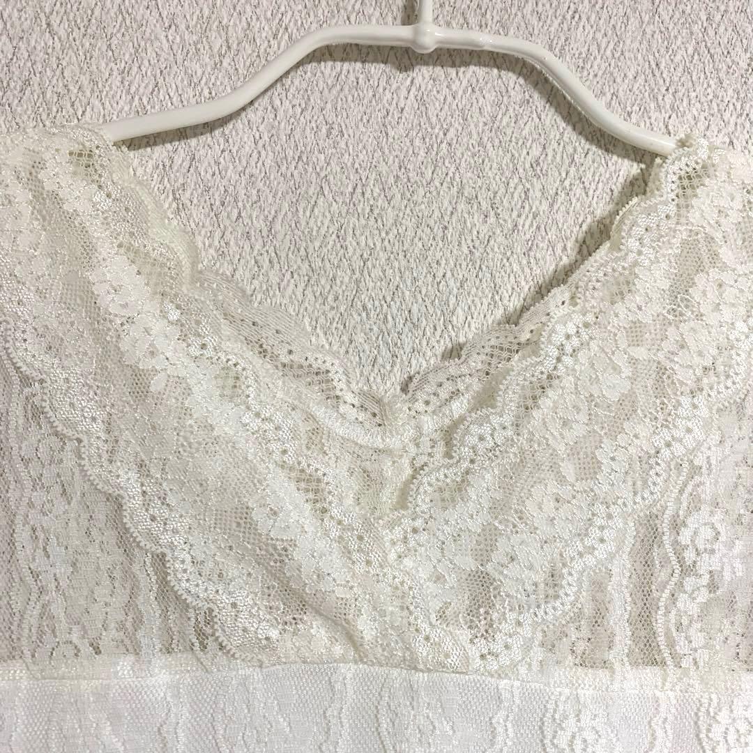 VIS Tank Top Camisole Lace White Free Size