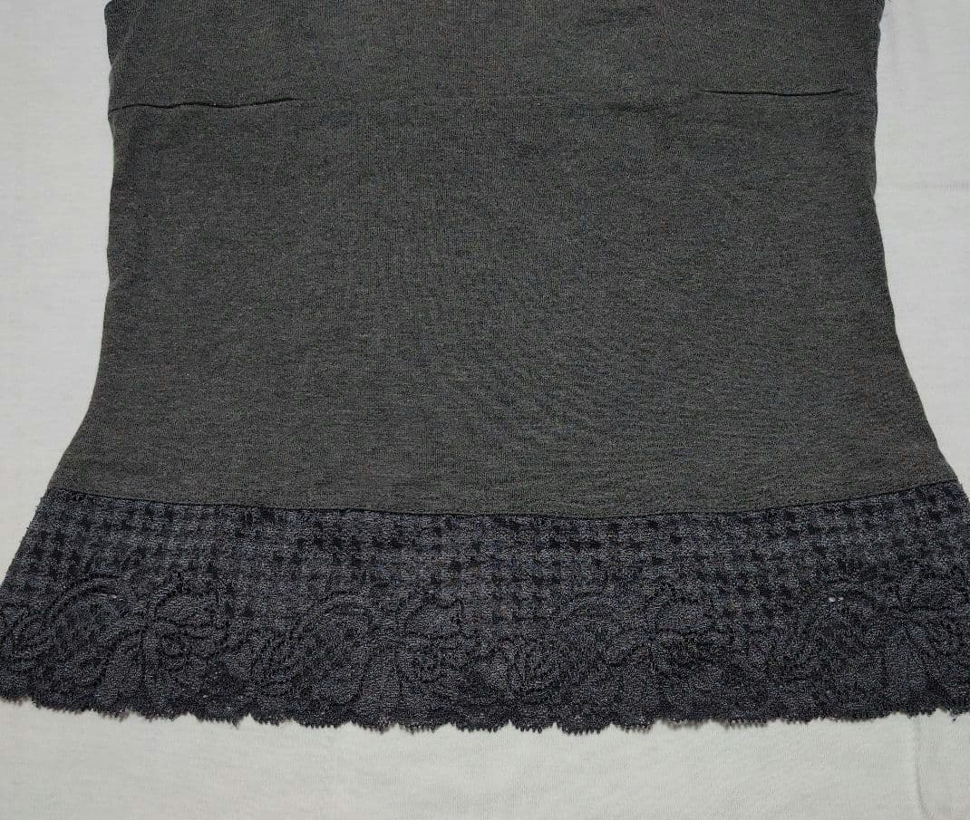 Dark Gray Lace Trim Tank Top