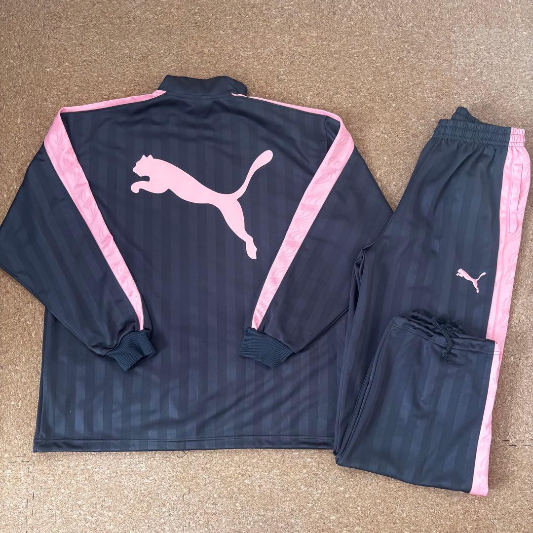 【Discontinued, Excellent Condition】PUMA Jersey Setup, Top and Bottom Set, Pink/Black 〈182〉