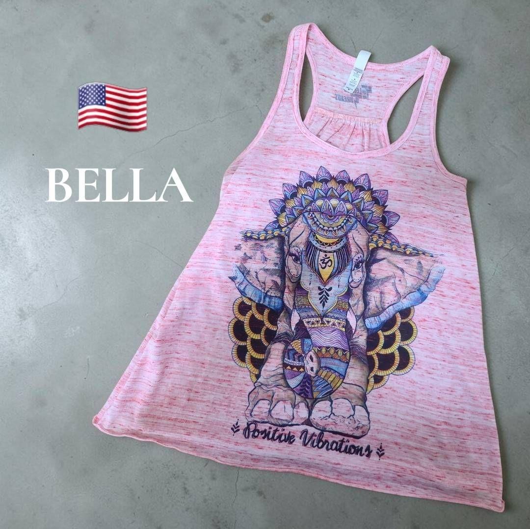 Vintage USA-made psychedelic elephant print American Apparel tank top