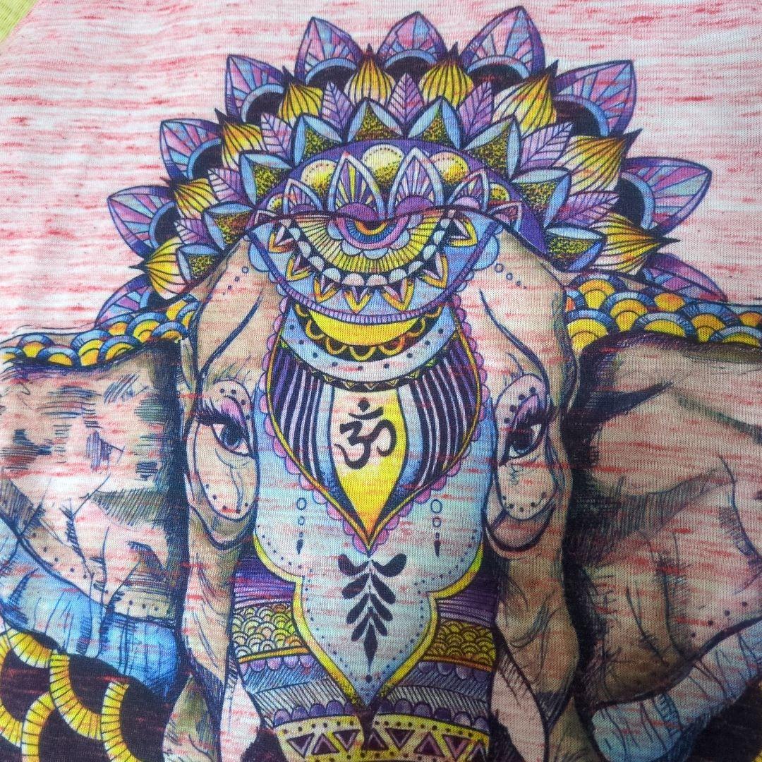 Vintage USA-made psychedelic elephant print American Apparel tank top
