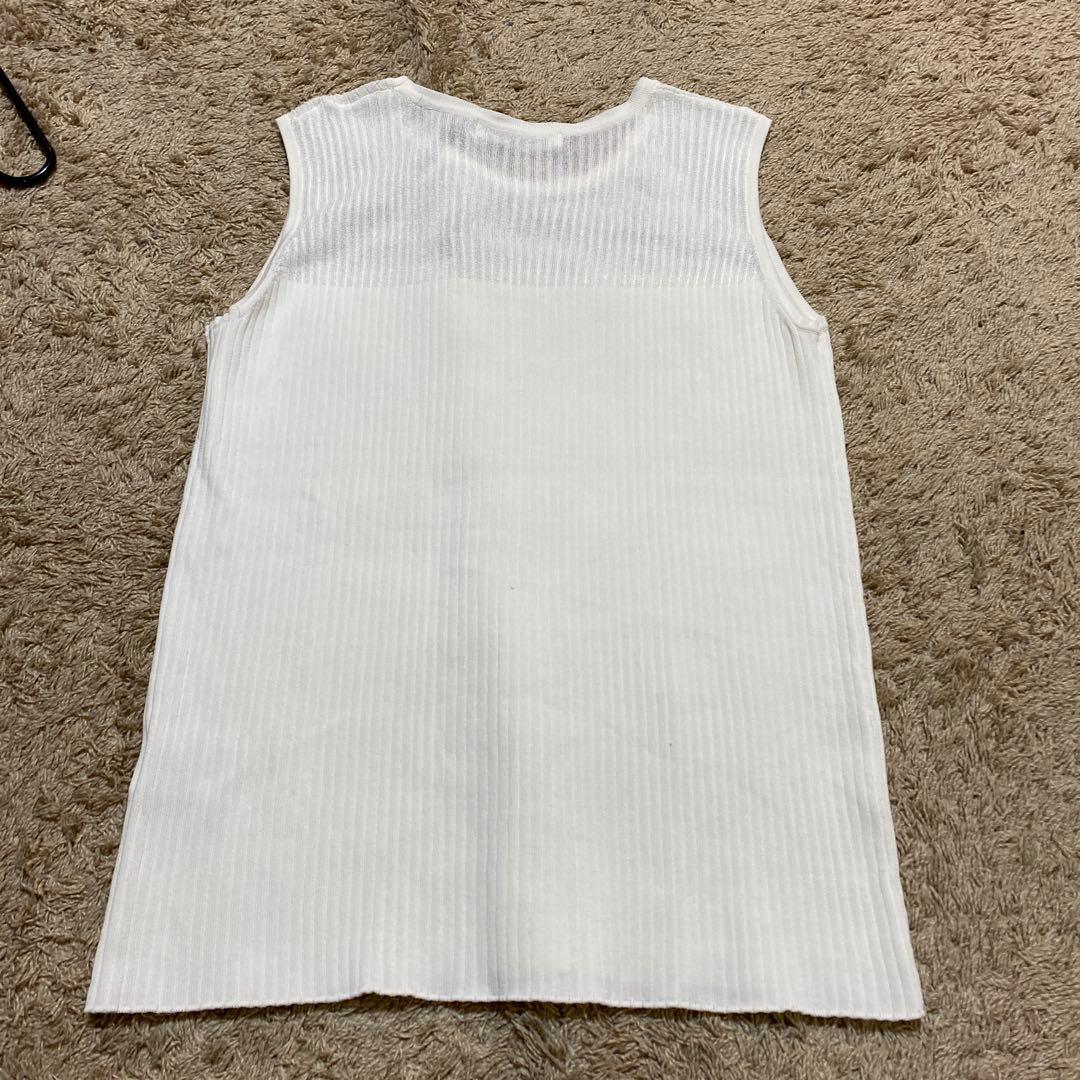 Pinky&dianne White Sleeveless Ribbed Knit 38