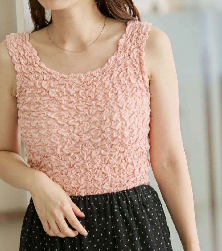 【New/Retail Price ¥5280】Kastane Shirring Tank Pink
